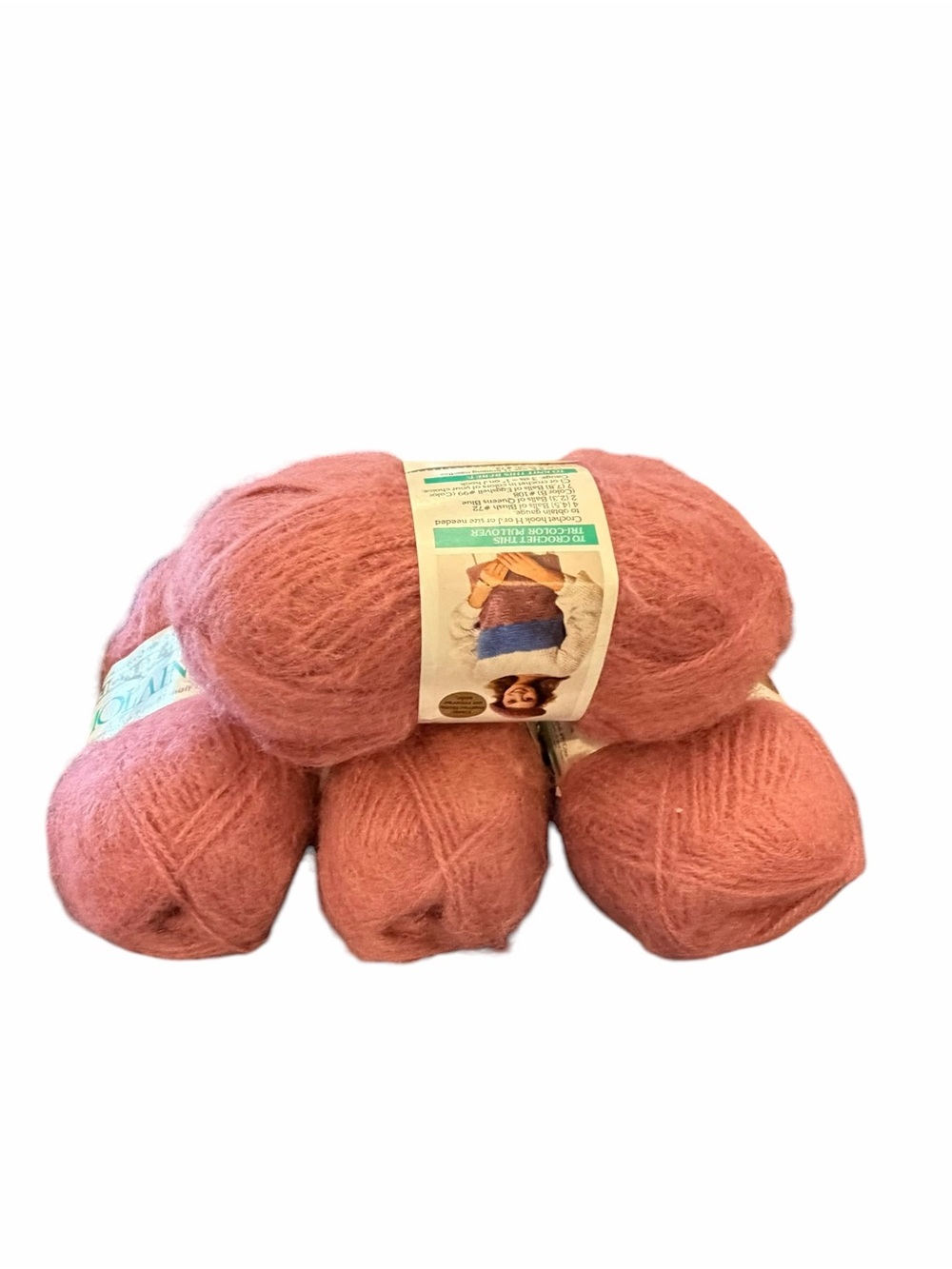 Mohair Style Lion Brand Molaine 3 Ply Blush 4 Skeins Total 5.8 Oz NEW Italy